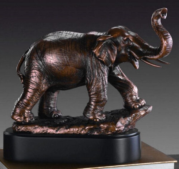 Elephant Sculpture Trunk up Wildlife Sculpture Bronze